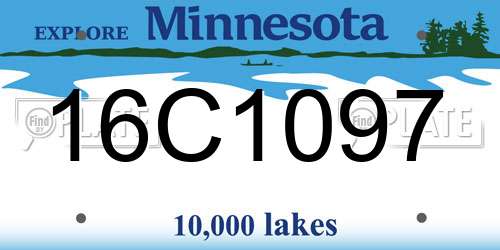 16C1097 Minnesota License Plate