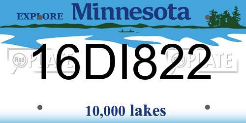 16DI822 Minnesota License Plate