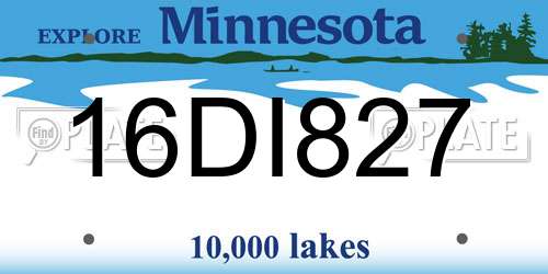 16DI827 Minnesota License Plate
