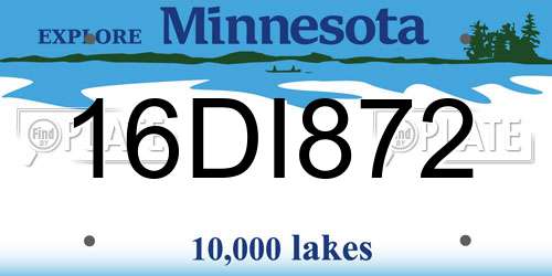 16DI872 Minnesota License Plate