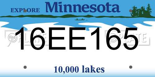 16EE165 Minnesota License Plate
