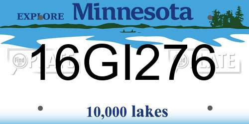 16GI276 Minnesota License Plate