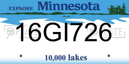 16GI726 Minnesota License Plate