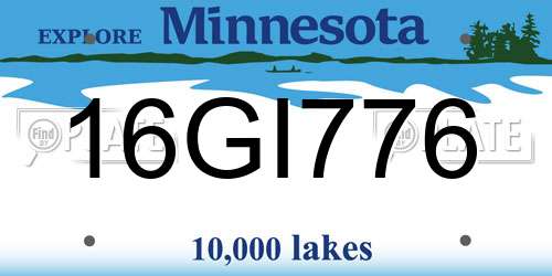 16GI776 Minnesota License Plate