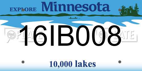 16IB008 Minnesota License Plate