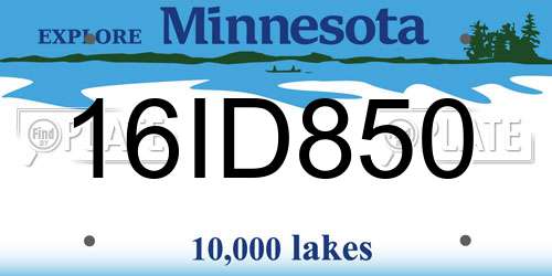 16ID850 Minnesota License Plate