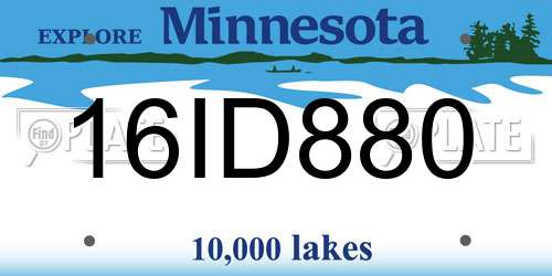 16ID880 Minnesota License Plate