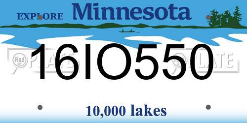 16IO550 Minnesota License Plate