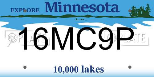 16MC9P Minnesota License Plate