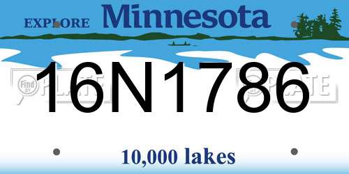 16N1786 Minnesota License Plate