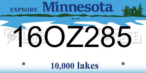 16OZ285 Minnesota License Plate