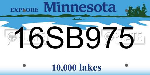 16SB975 Minnesota License Plate