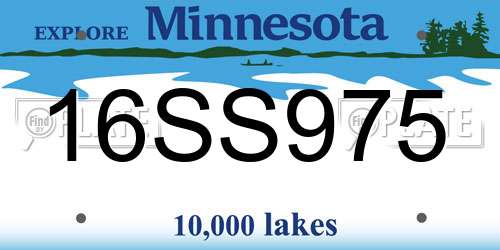16SS975 Minnesota License Plate