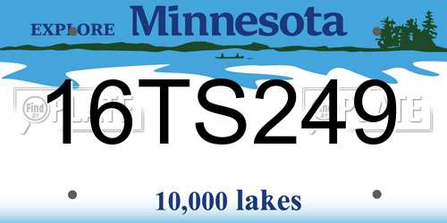 16TS249 Minnesota License Plate
