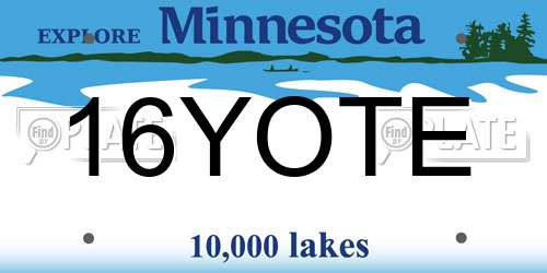 16YOTE Minnesota License Plate