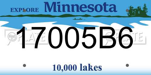 17005B6 Minnesota License Plate