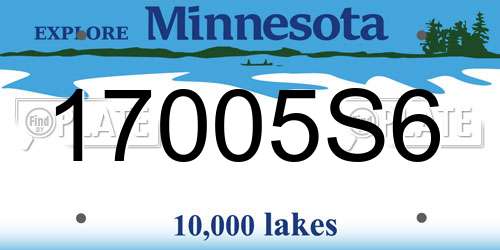 17005S6 Minnesota License Plate