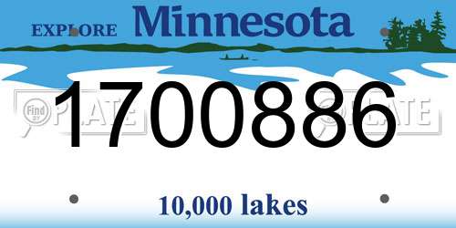 1700886 Minnesota License Plate