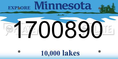 1700890 Minnesota License Plate