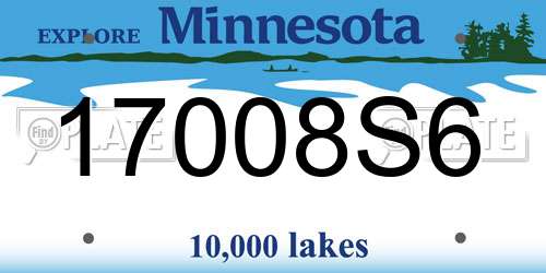 17008S6 Minnesota License Plate