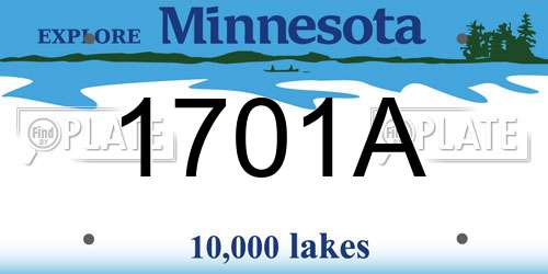 1701A Minnesota License Plate