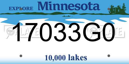 17033G0 Minnesota License Plate
