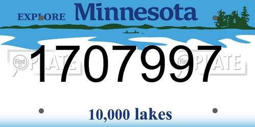 1707997 Minnesota License Plate