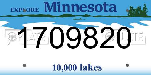 1709820 Minnesota License Plate