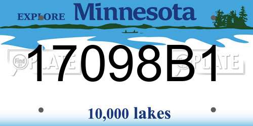 17098B1 Minnesota License Plate
