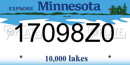 17098Z0 Minnesota License Plate