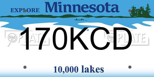 170KCD Minnesota License Plate