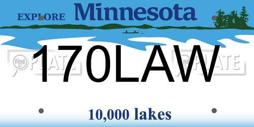 170LAW Minnesota License Plate