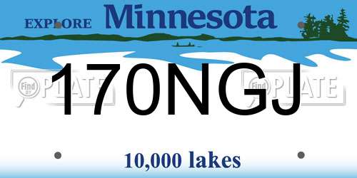 170NGJ Minnesota License Plate