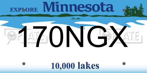 170NGX Minnesota License Plate