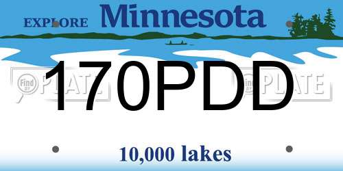 170PDD Minnesota License Plate