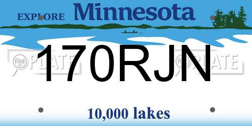 170RJN Minnesota License Plate