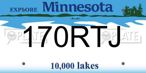 170RTJ Minnesota License Plate