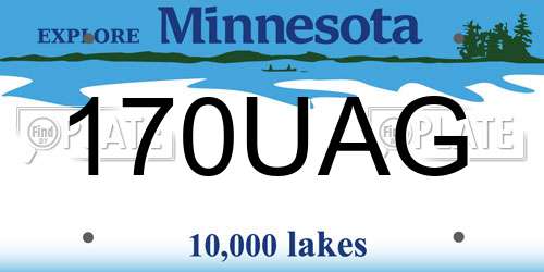 170UAG Minnesota License Plate
