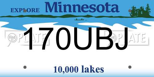 170UBJ Minnesota License Plate