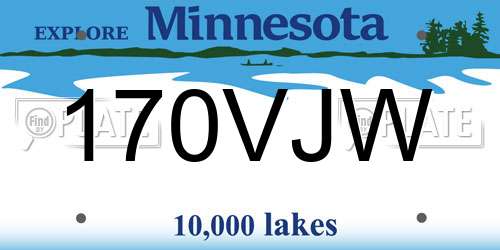 170VJW Minnesota License Plate