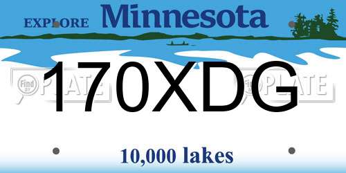 170XDG Minnesota License Plate