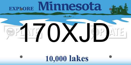 170XJD Minnesota License Plate
