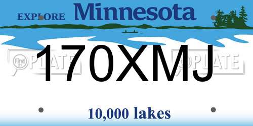 170XMJ Minnesota License Plate