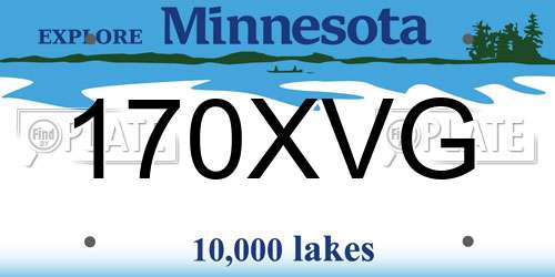170XVG Minnesota License Plate