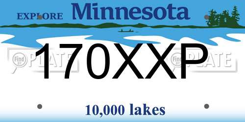 170XXP Minnesota License Plate