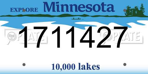1711427 Minnesota License Plate