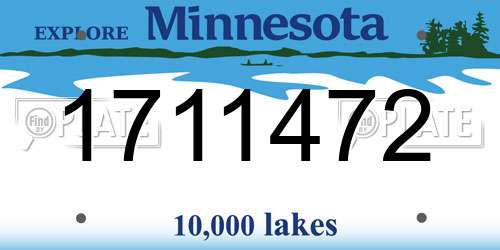 1711472 Minnesota License Plate