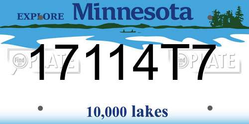 17114T7 Minnesota License Plate