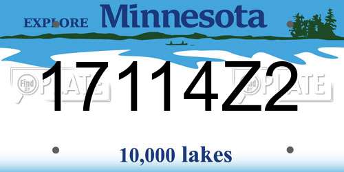 17114Z2 Minnesota License Plate