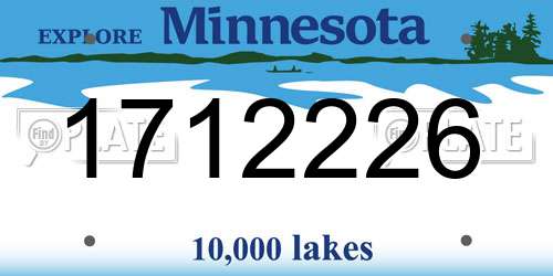 1712226 Minnesota License Plate